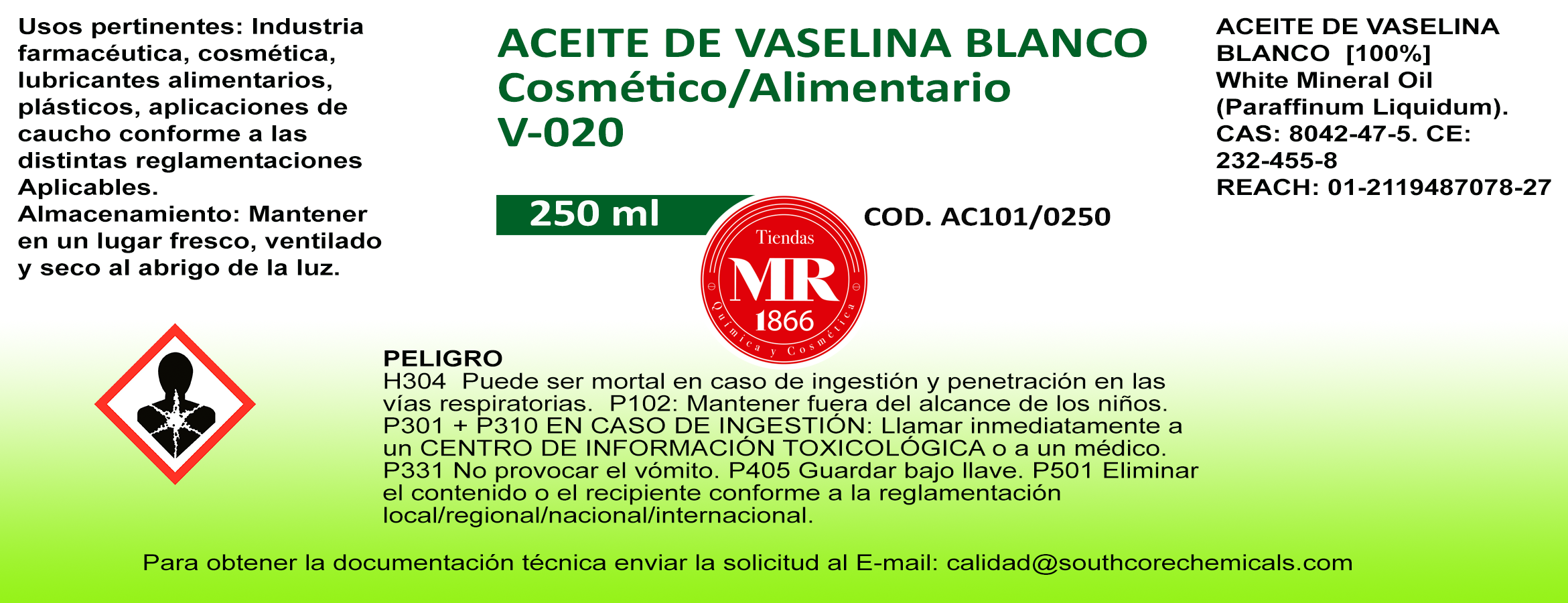 ACEITE DE VASELINA BLANCO 250 ml
