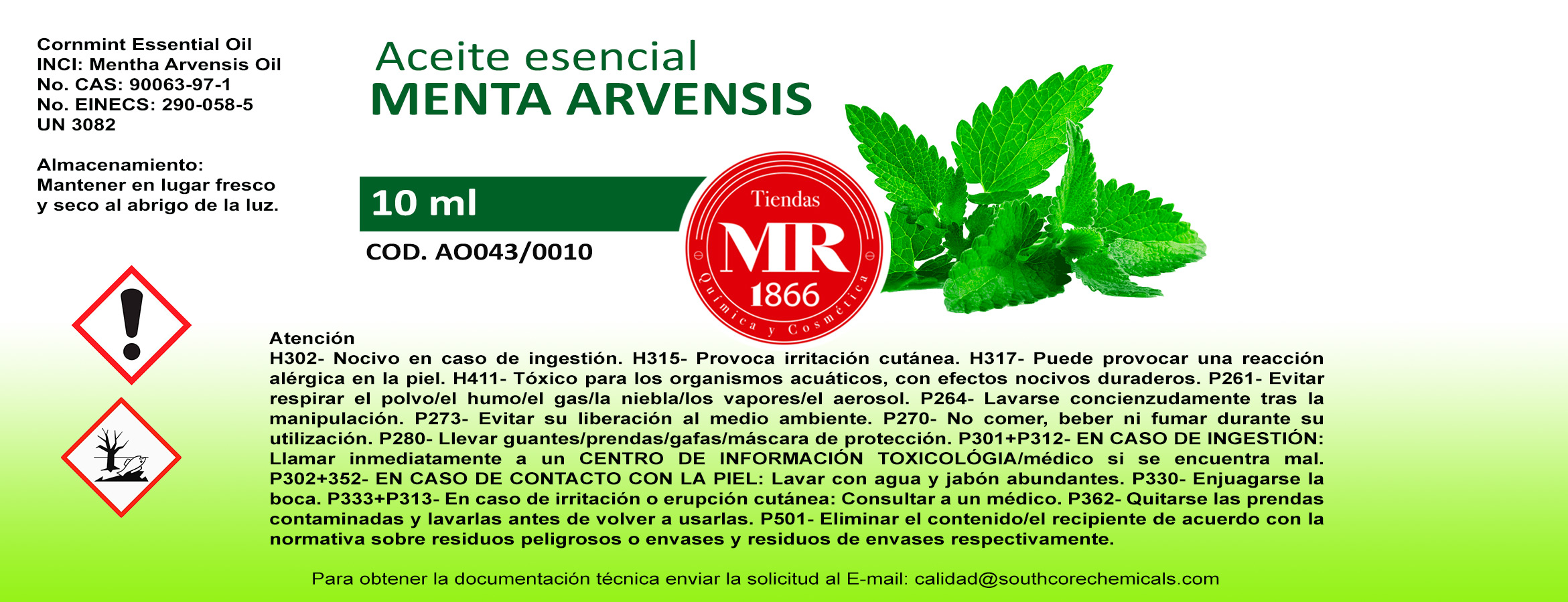 ACEITE ESENCIAL MENTA ARVENSIS 10ml