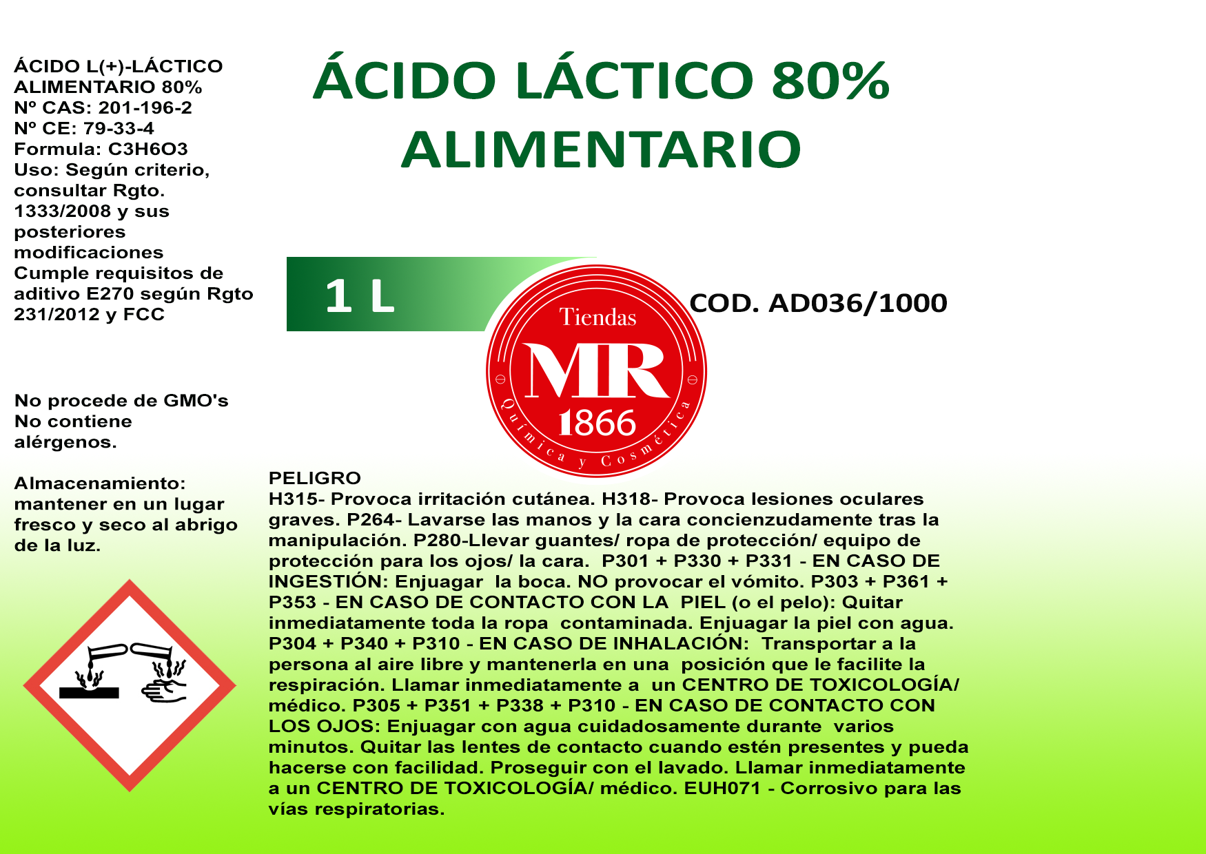 ACIDO LACTICO 1 L