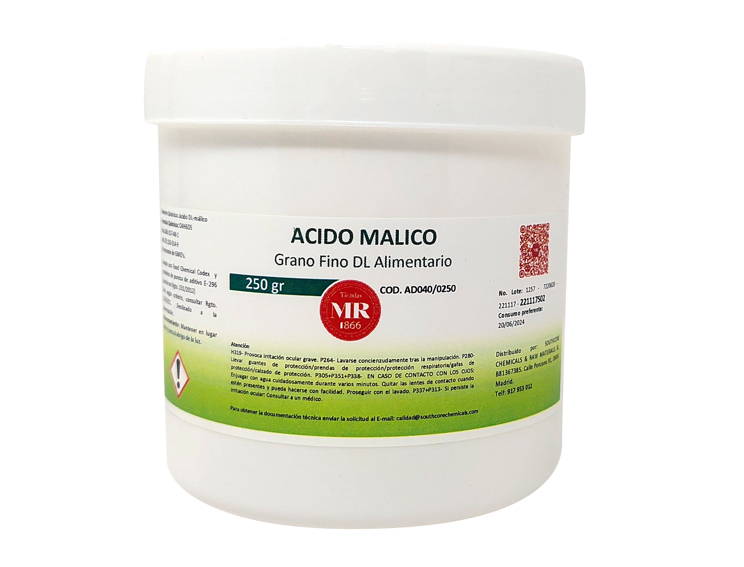 ACIDO MALICO GRANO FINO ALIM 250 gr