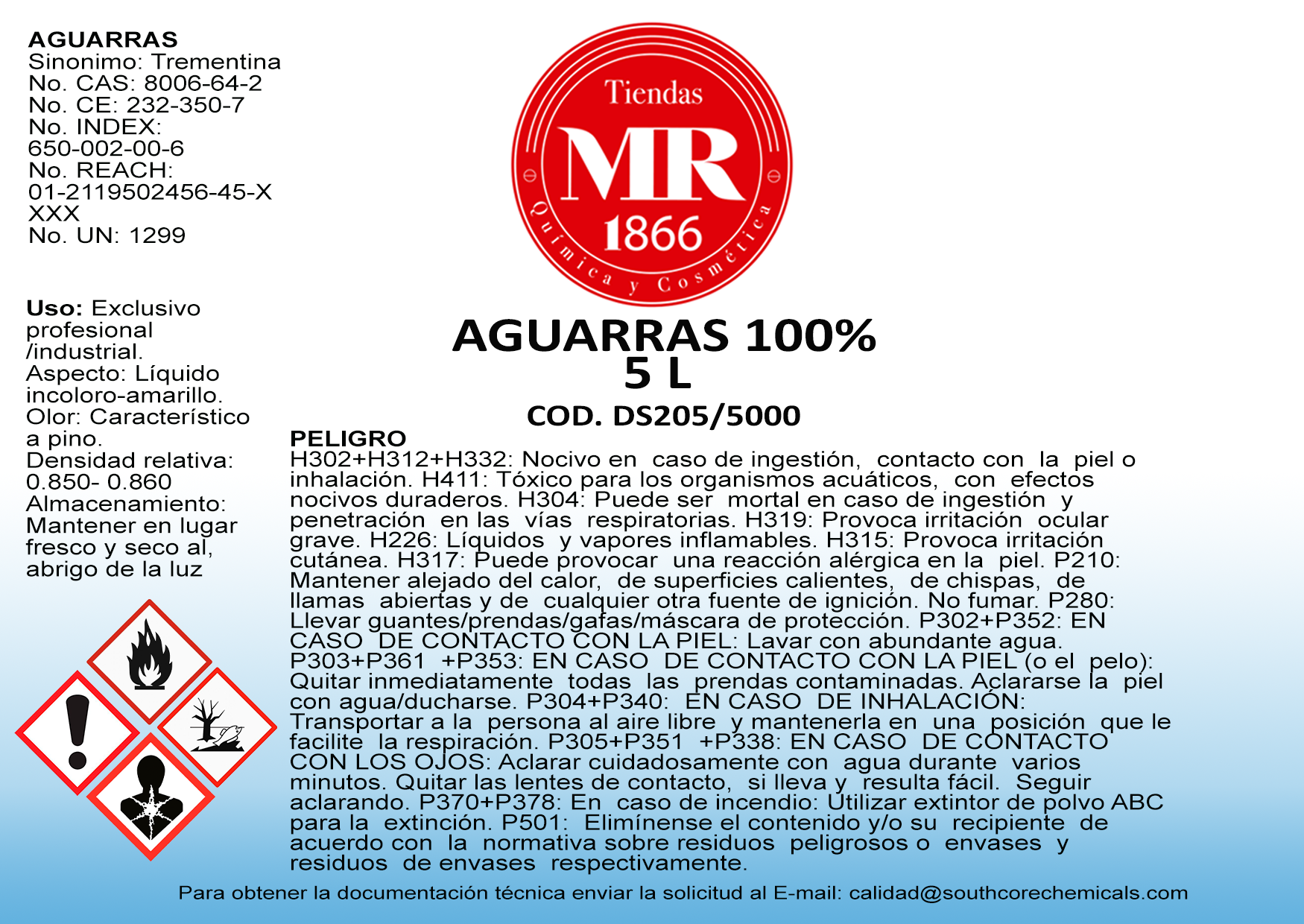 AGUARRAS 100% 5 L