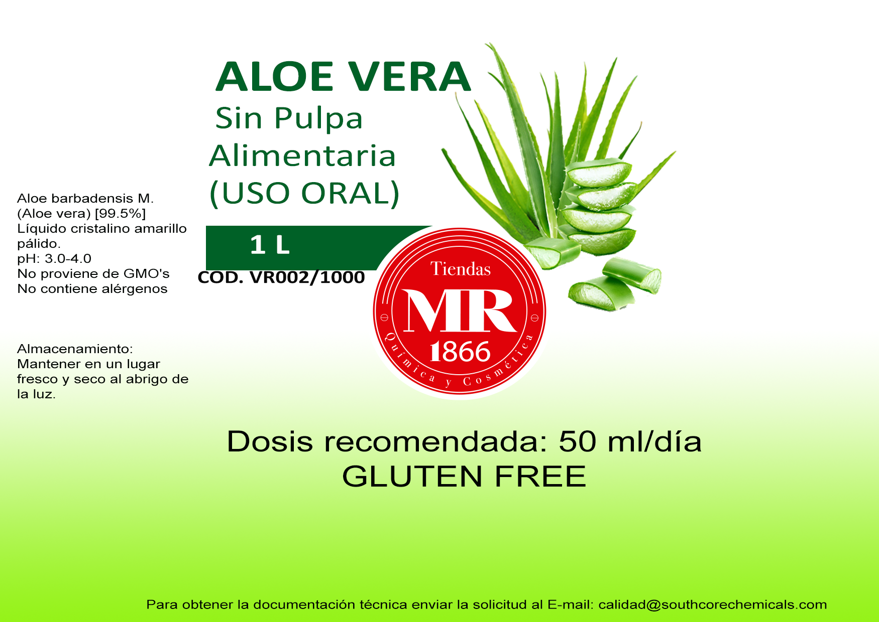 ALOE VERA SIN PULPA 1 L