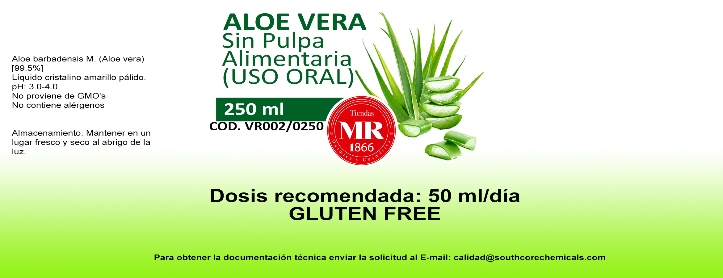 ALOE VERA SIN PULPA 250 ml