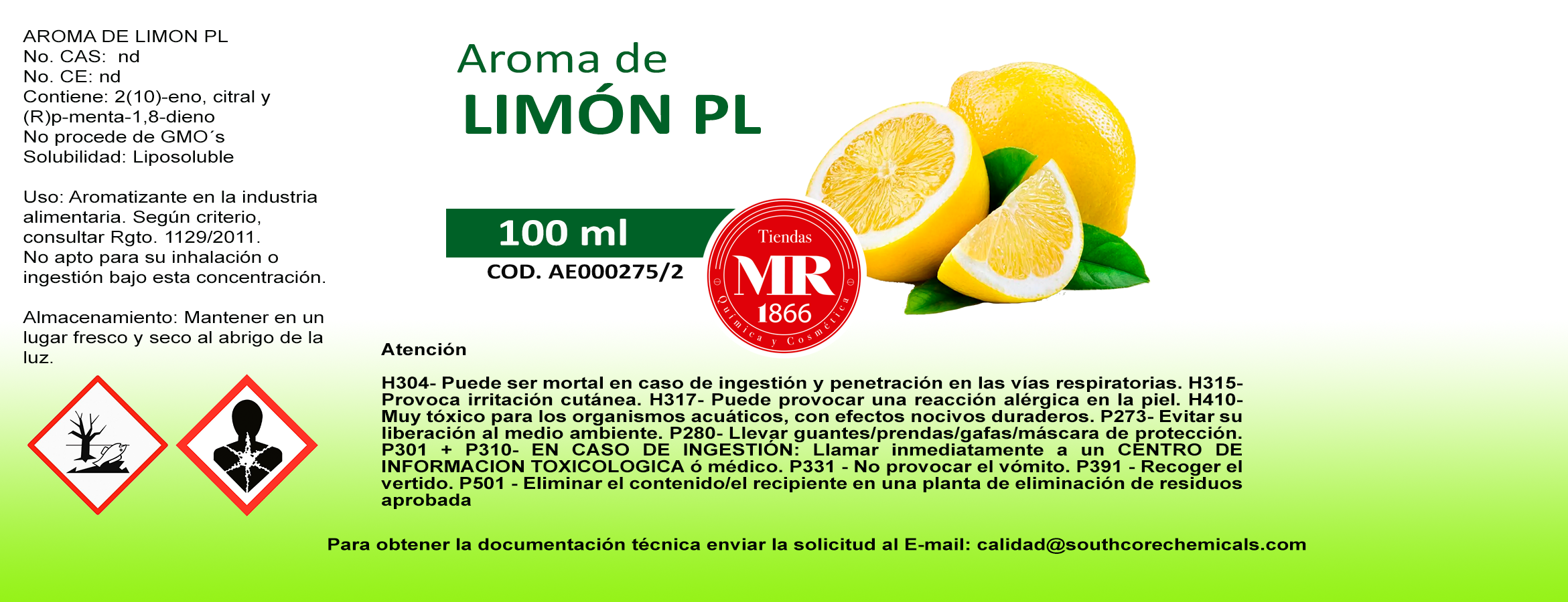 AROMA DE LIMON PL 100 ml