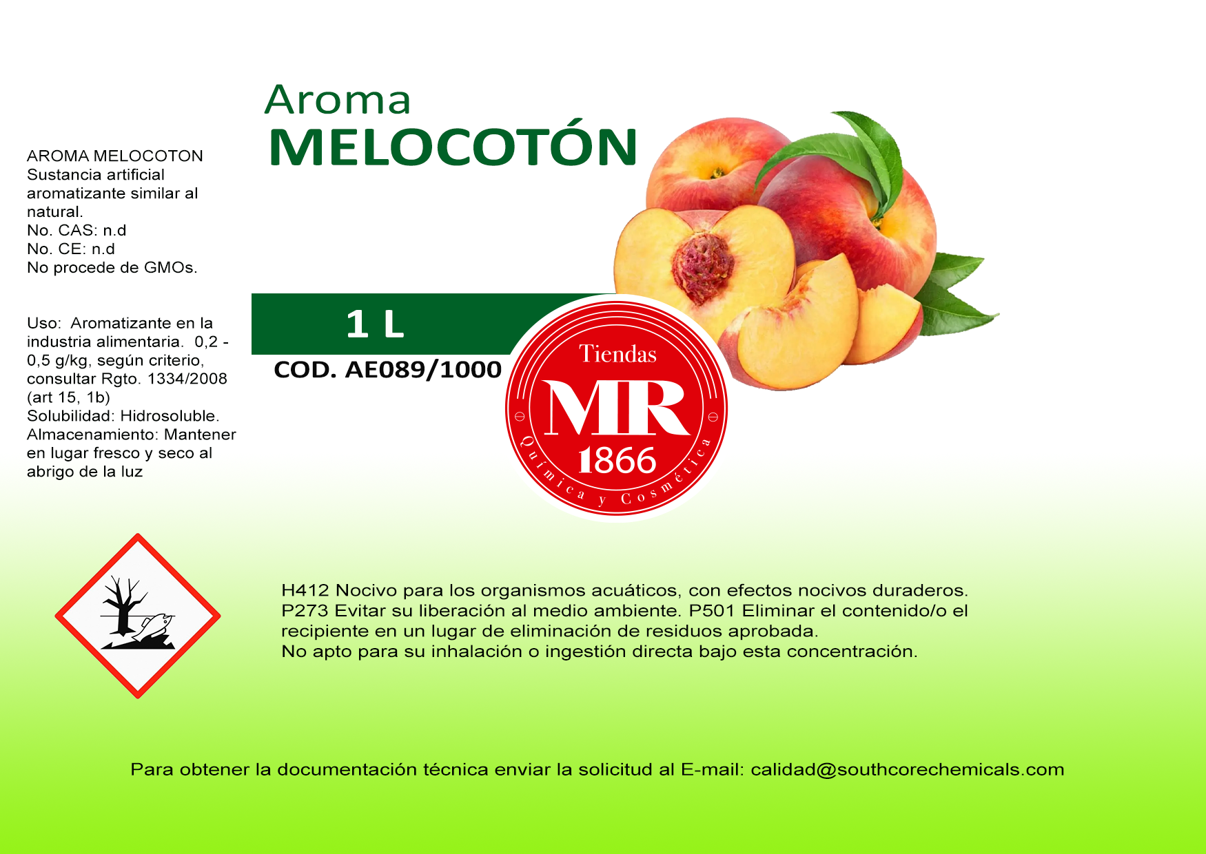 AROMA DE MELOCOTON 1 L