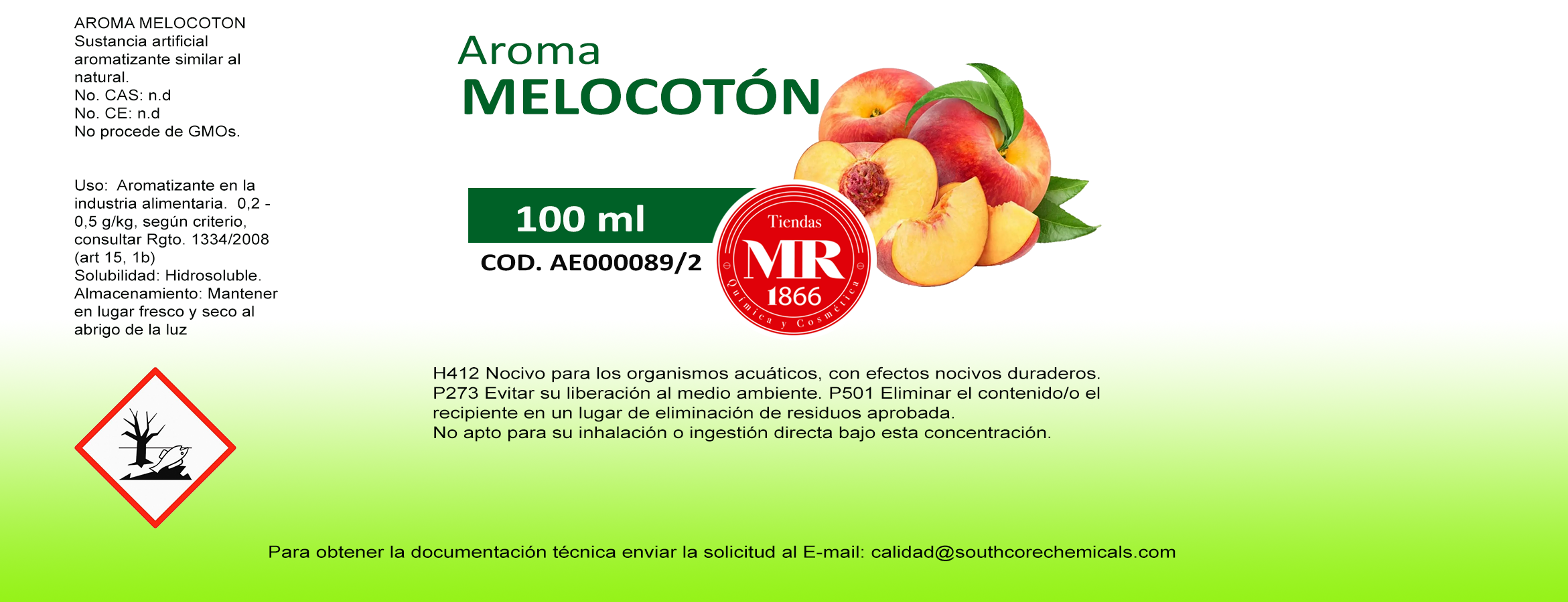 AROMA DE MELOCOTON 100 ml