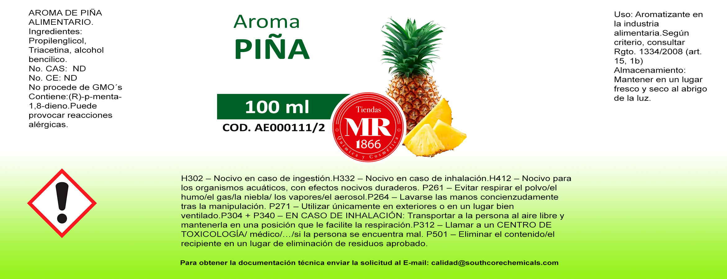 AROMA DE PIÑA 100 ml