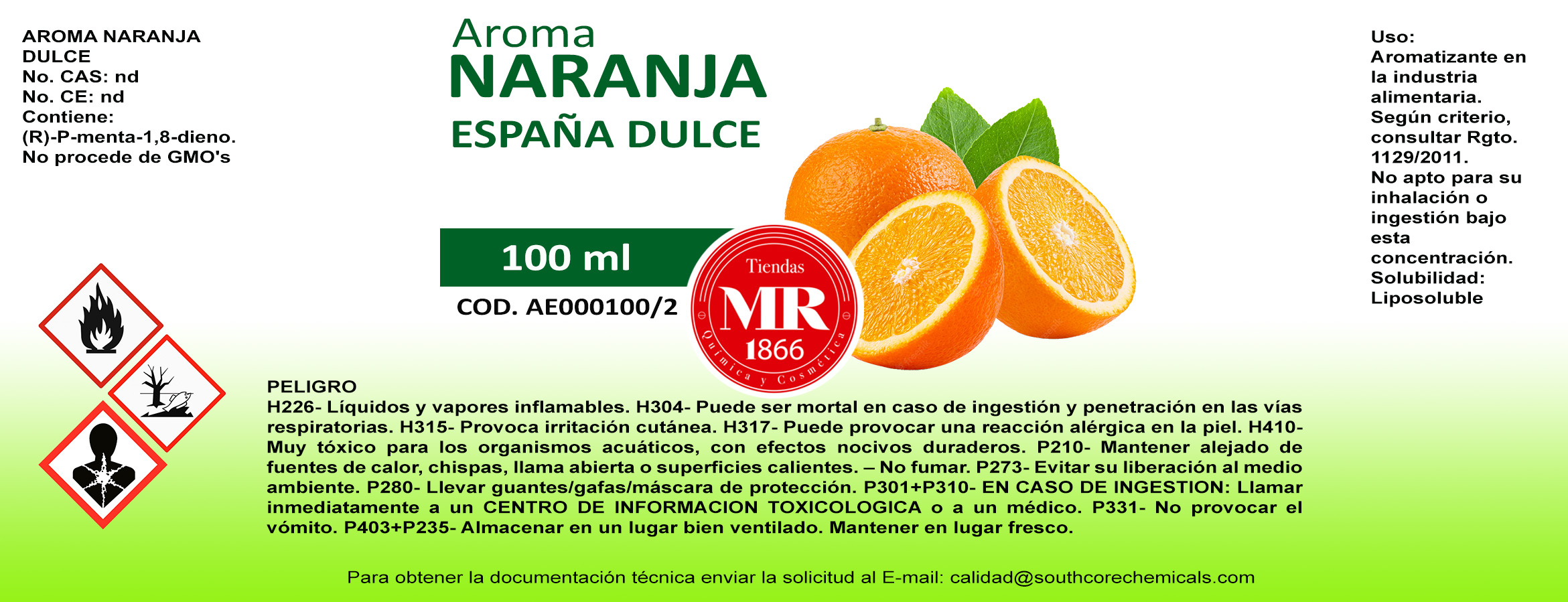 AROMA NARANJA ESPAÑA DULCE 100 ml