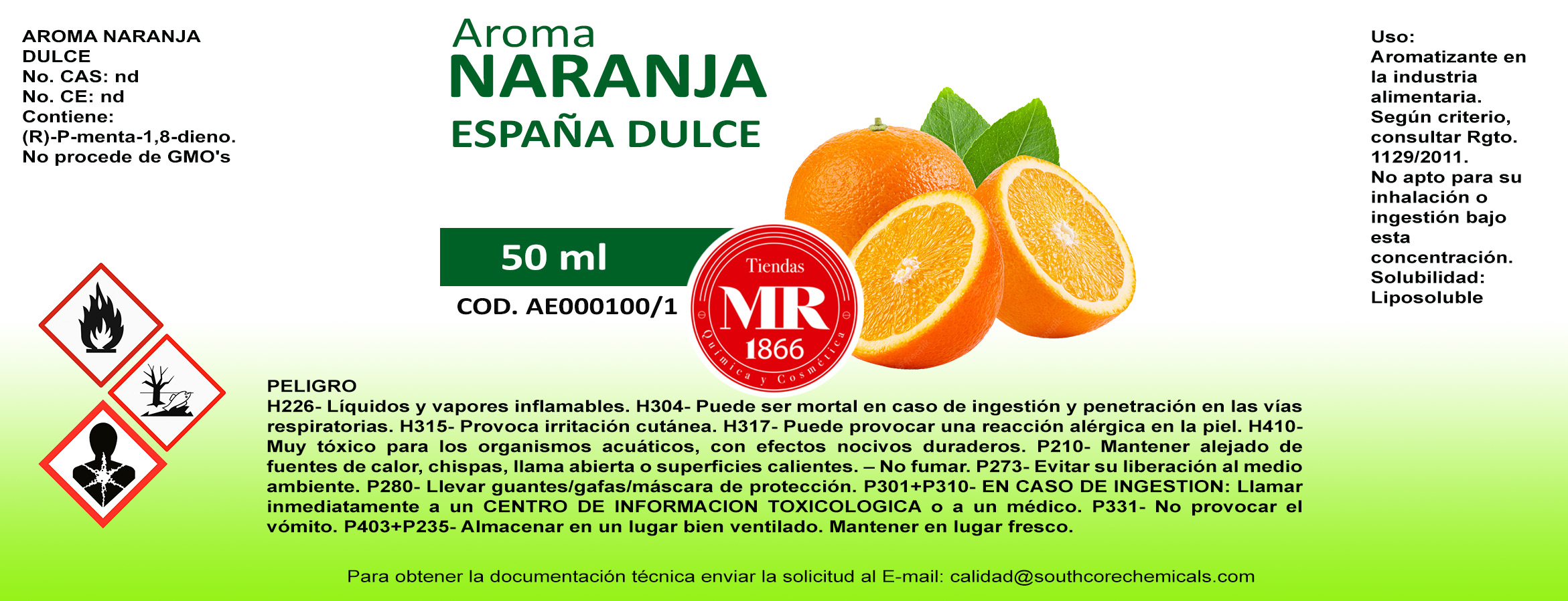 AROMA NARANJA ESPAÑA DULCE 50 ml
