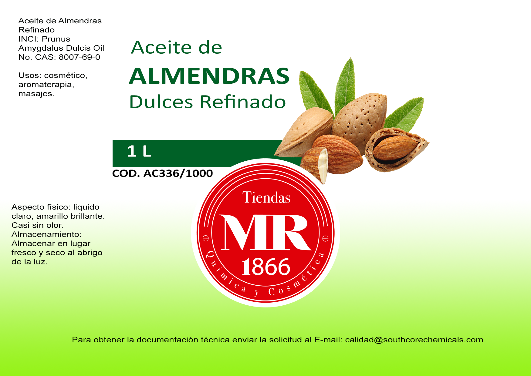 Aceite de almendras 1L