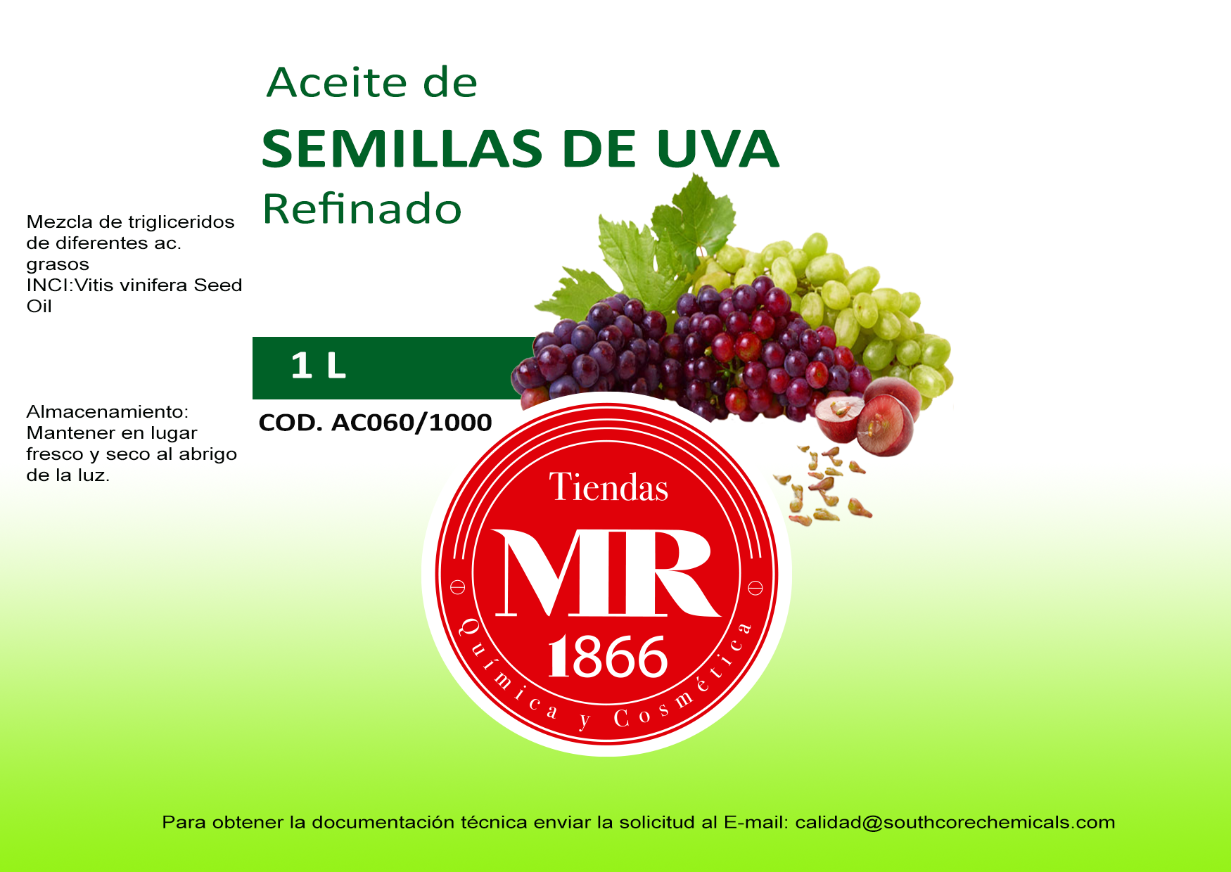Aceite de semillas de uva refinado 1 L NUEVO (1)