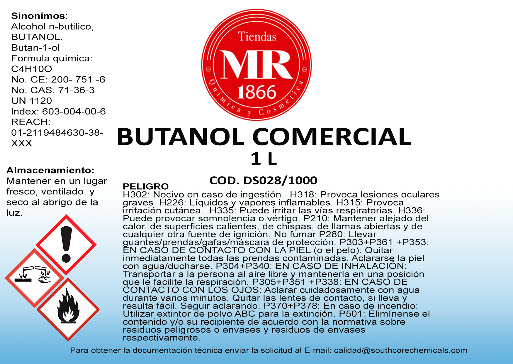 BUTANOL COMERCIAL 1 L