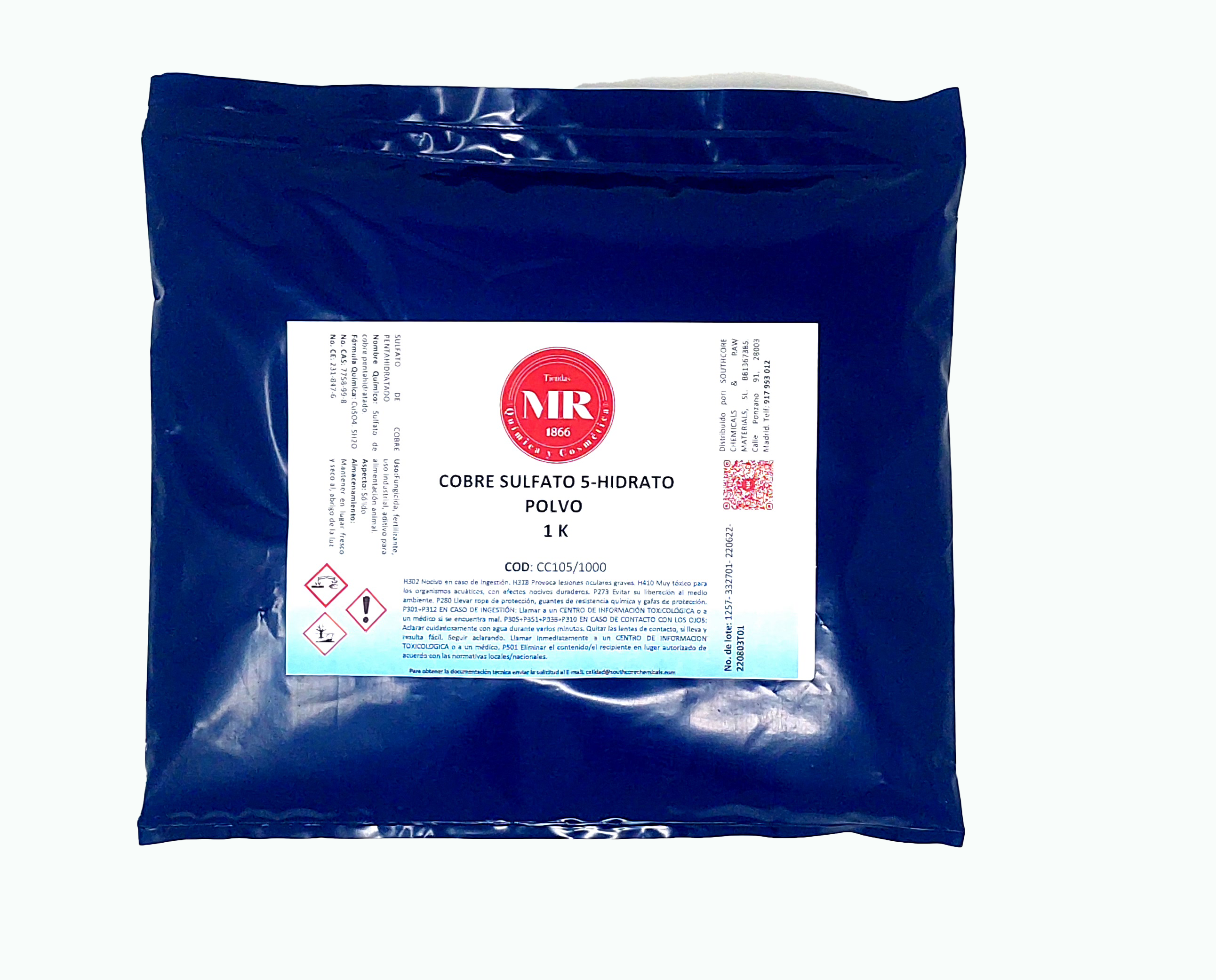 COBRE SULFATO 5 HIDRATO 1K