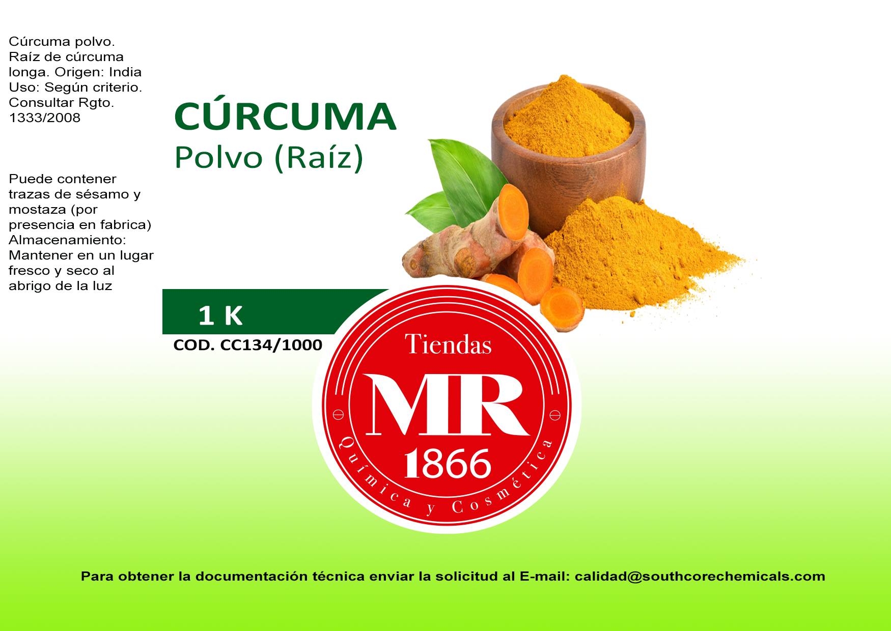 CURCUMA POLVO RAIZ 1 K