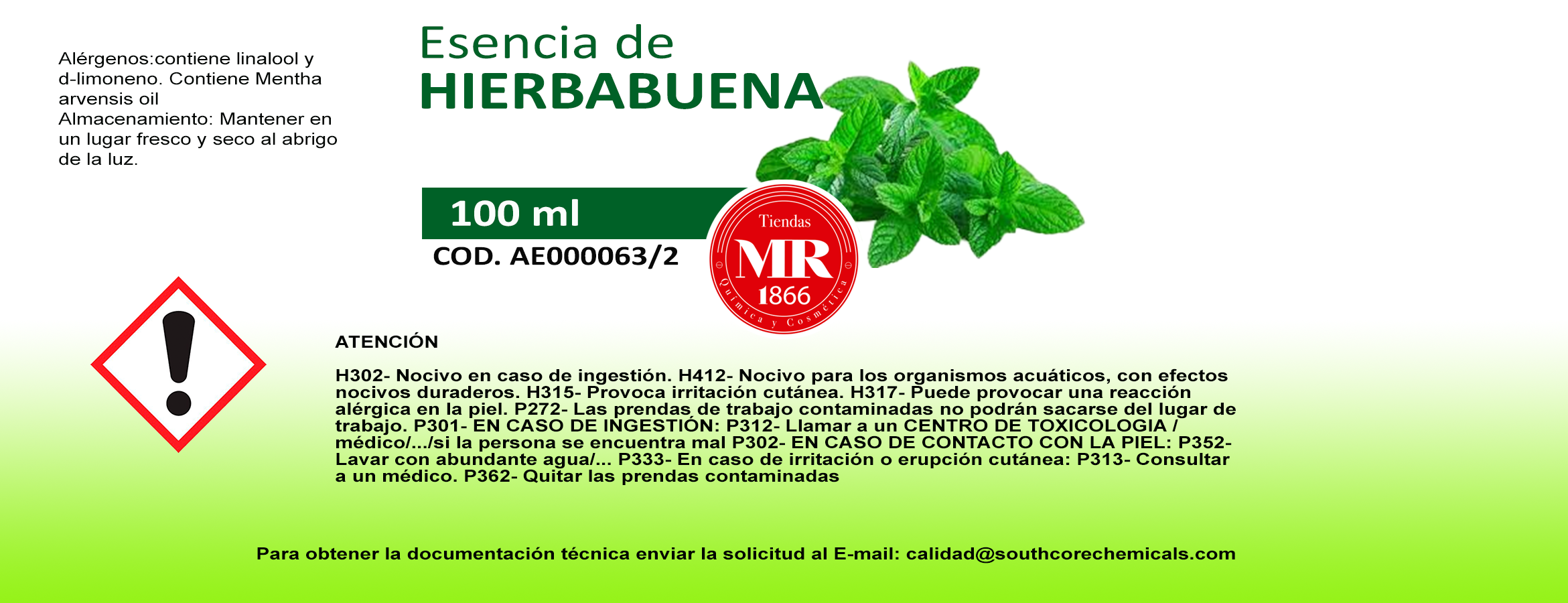 ESENCIA DE HIERBABUENA 100 ml