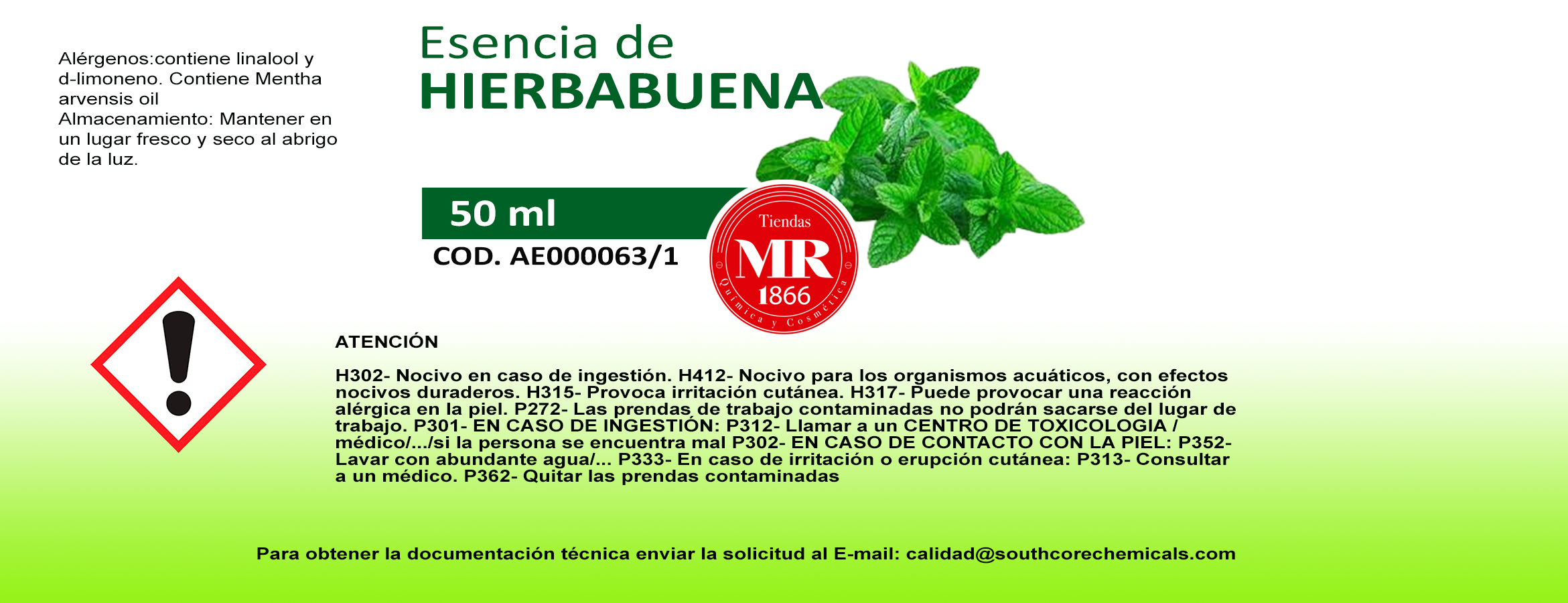 ESENCIA DE HIERBABUENA 50 ml
