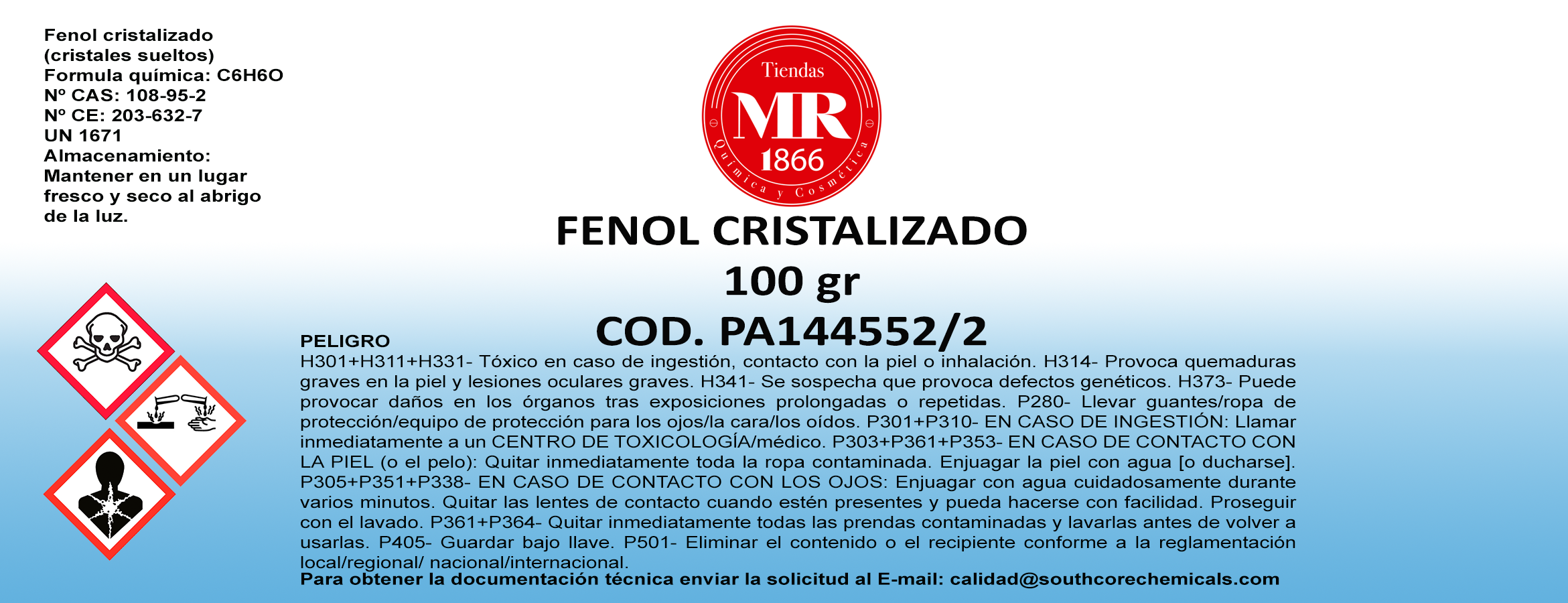FENOL CRISTALIZADO 100 gr