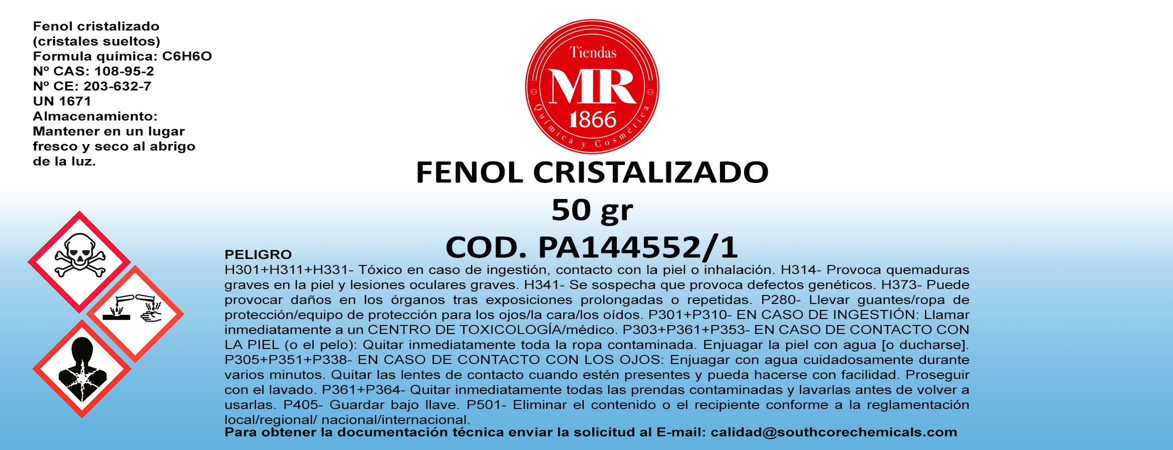 FENOL CRISTALIZADO 50 gr