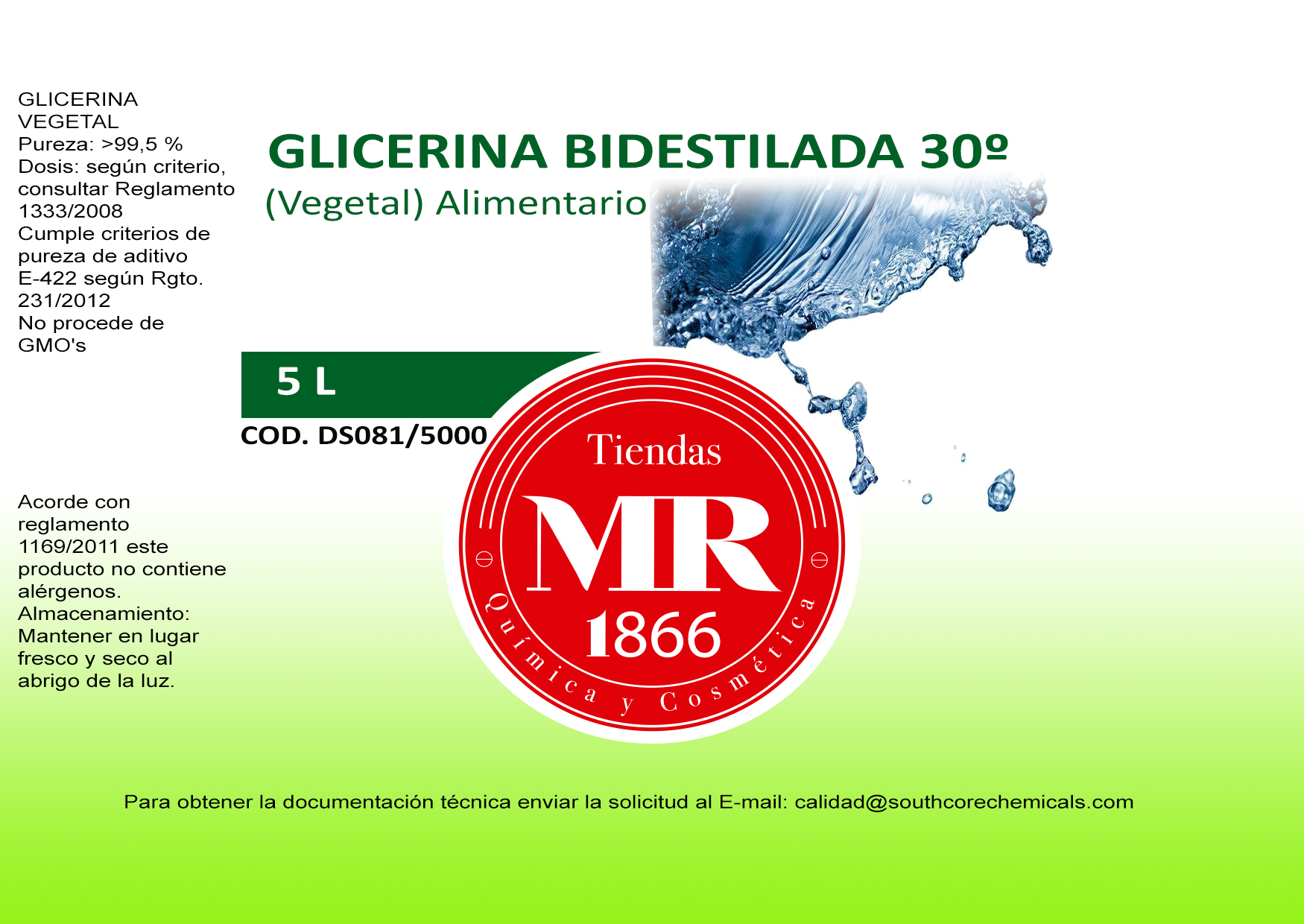 GLICERINA BIDESTILADA 5 L