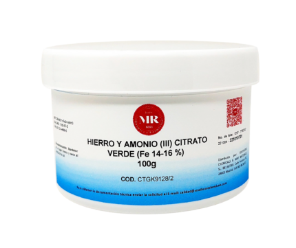 HIERRO Y AMONIO (III) CITRATO VERDE (FE 14-16 %) 100 gr
