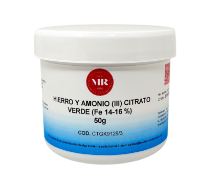 HIERRO Y AMONIO (III) CITRATO VERDE (FE 14-16 %) 50 gr