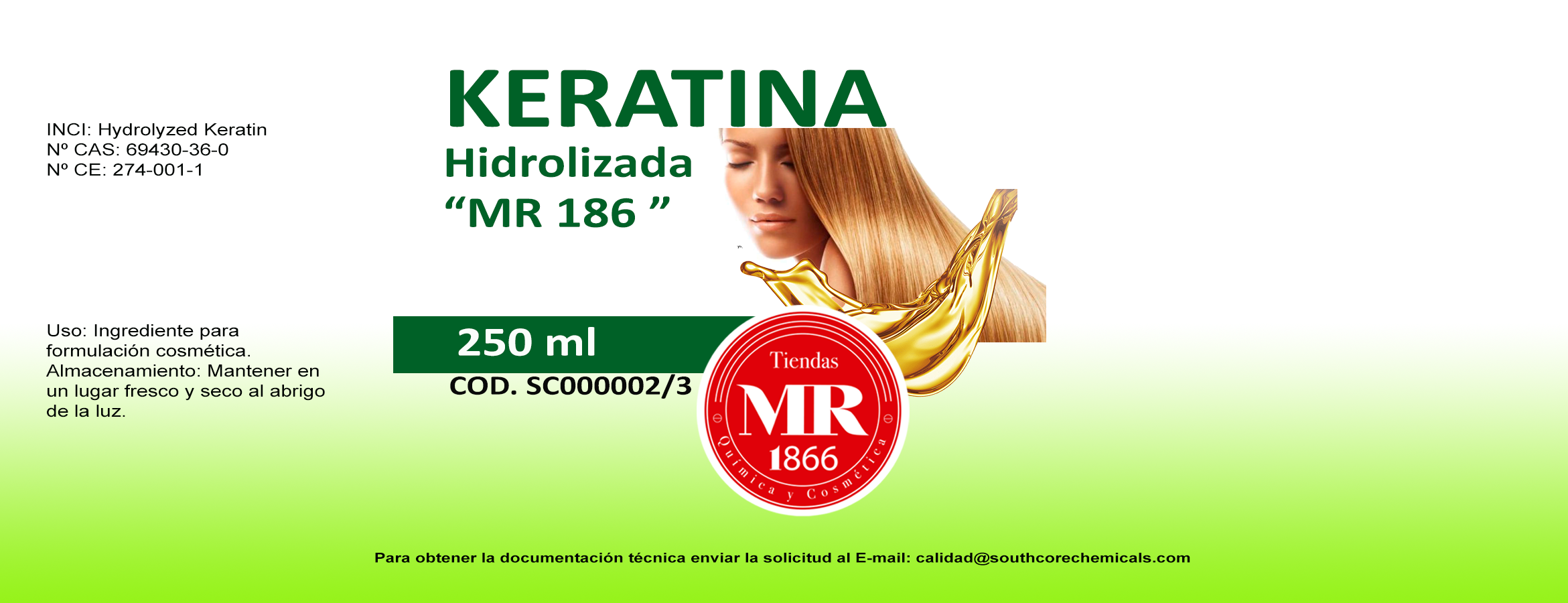 KERATINA HIDROLIZADA 250 ml