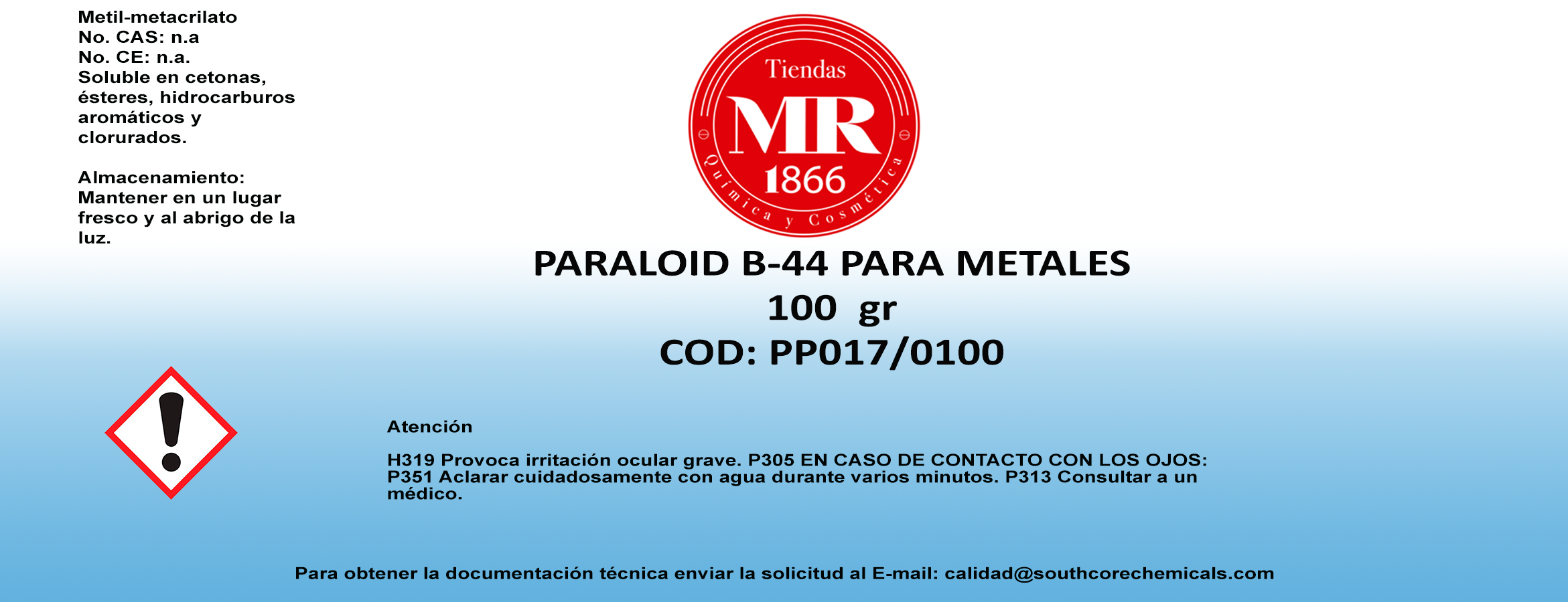 PARALOID B-44 METALES 100 gr