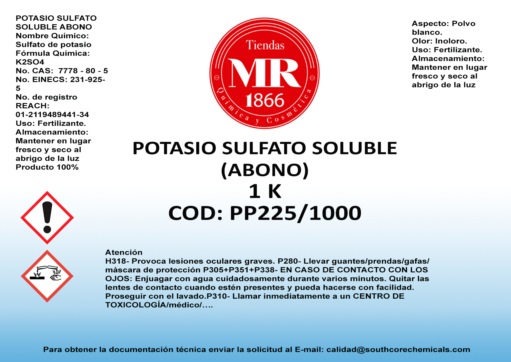 POTASIO SULFATO SOLUBRE ABONO 1 K