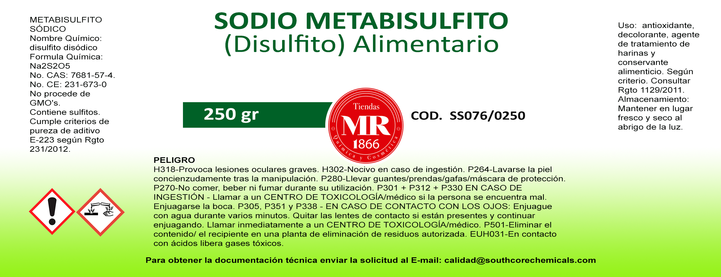 SODIO METABISULFITO 250 gr (1)