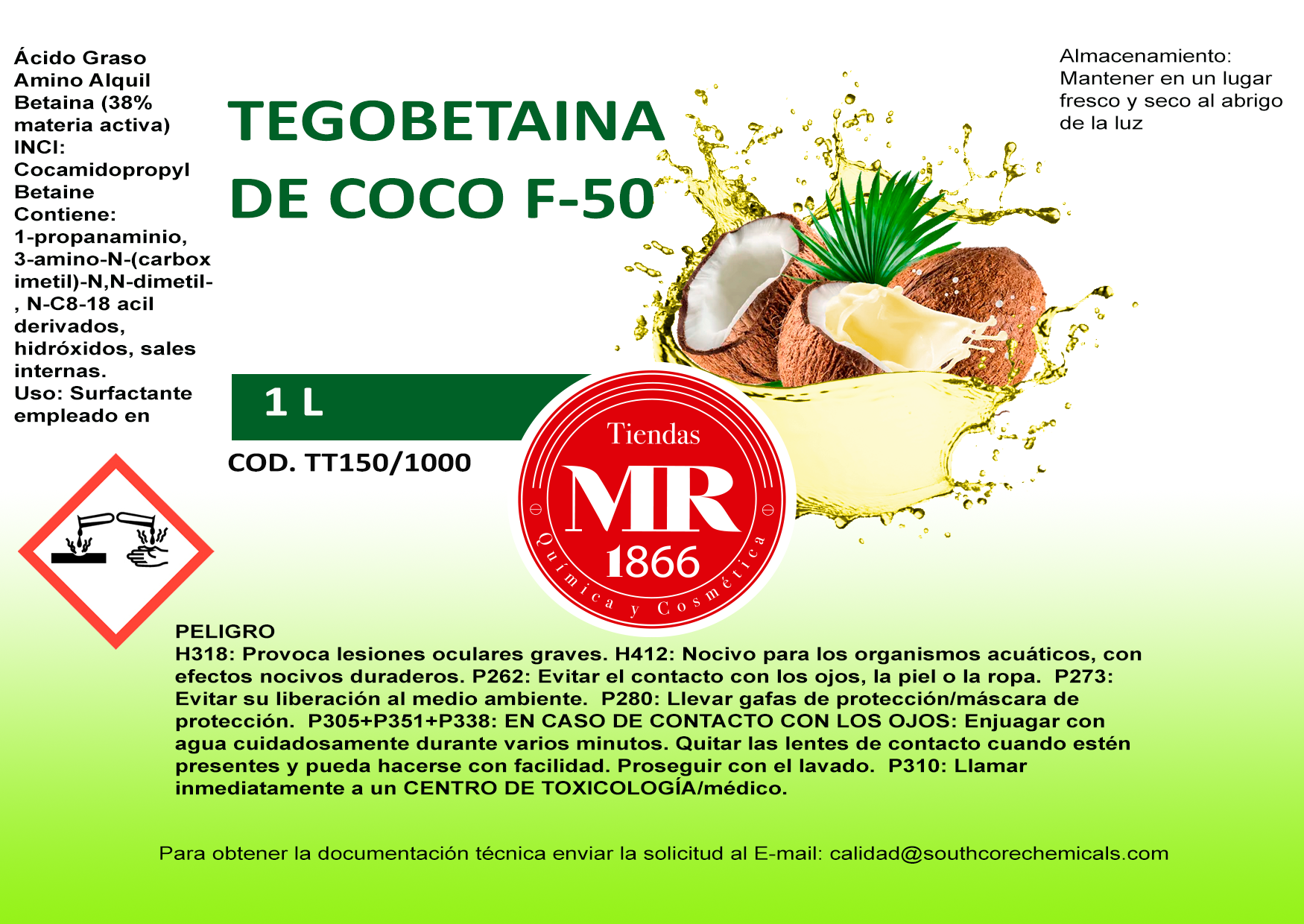TEGOBETAINA DE COCO 1L