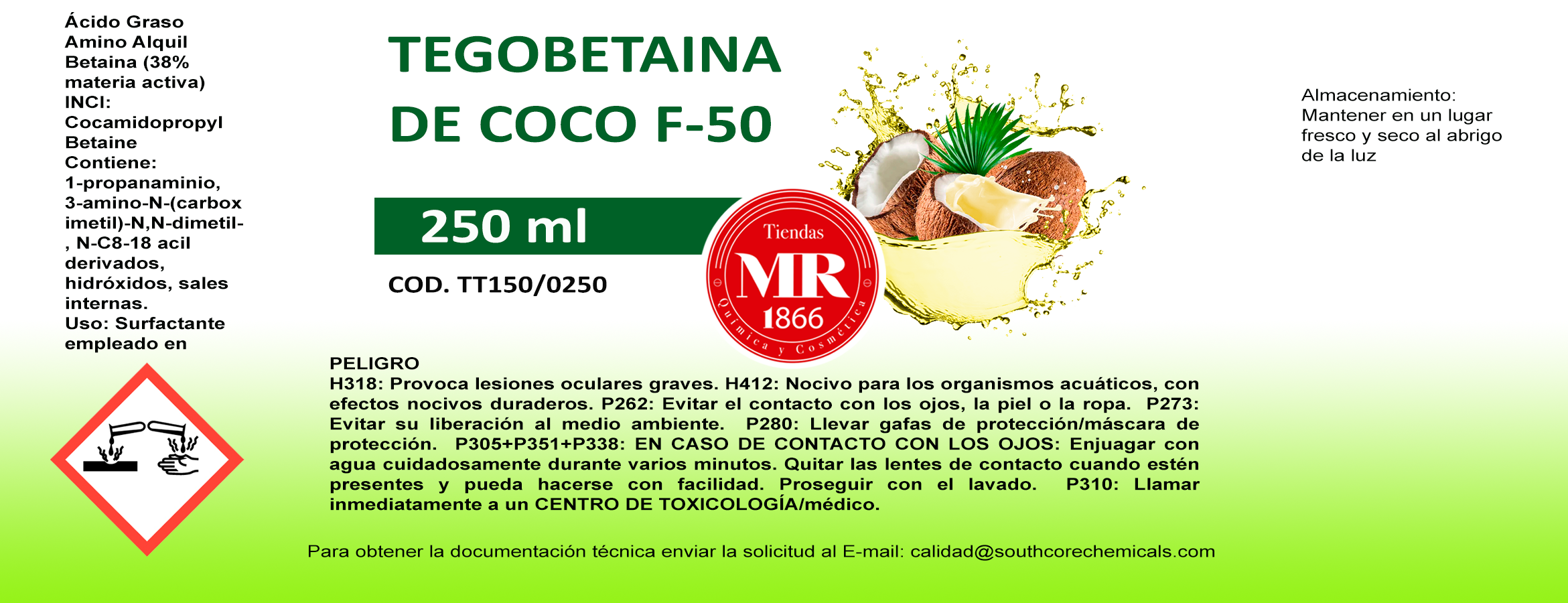 TEGOBETAINA DE COCO 250 ml