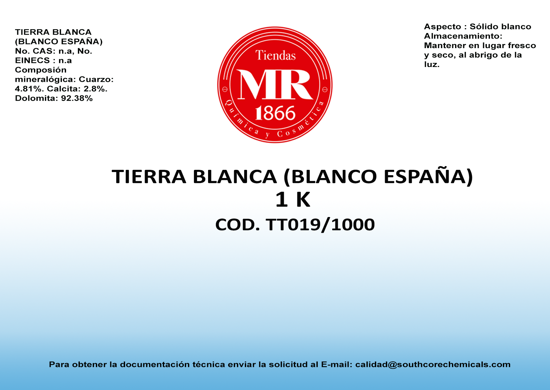 TIERRA BLANCA (BLANCO ESPAÑA) 1 K