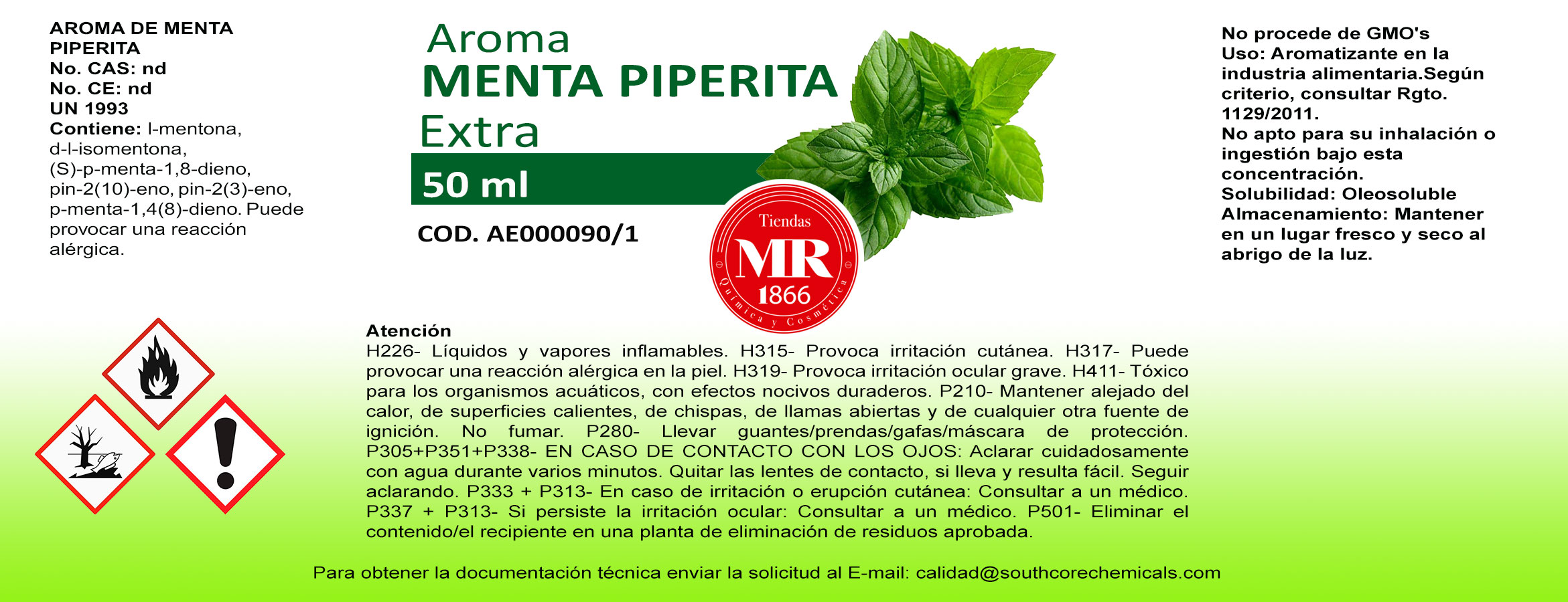 aroma MENTA PIPERITA EXTRA 50 ml