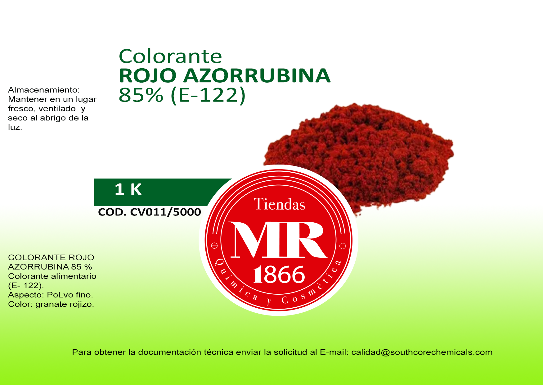 coloranate rojo azorrubina 1k