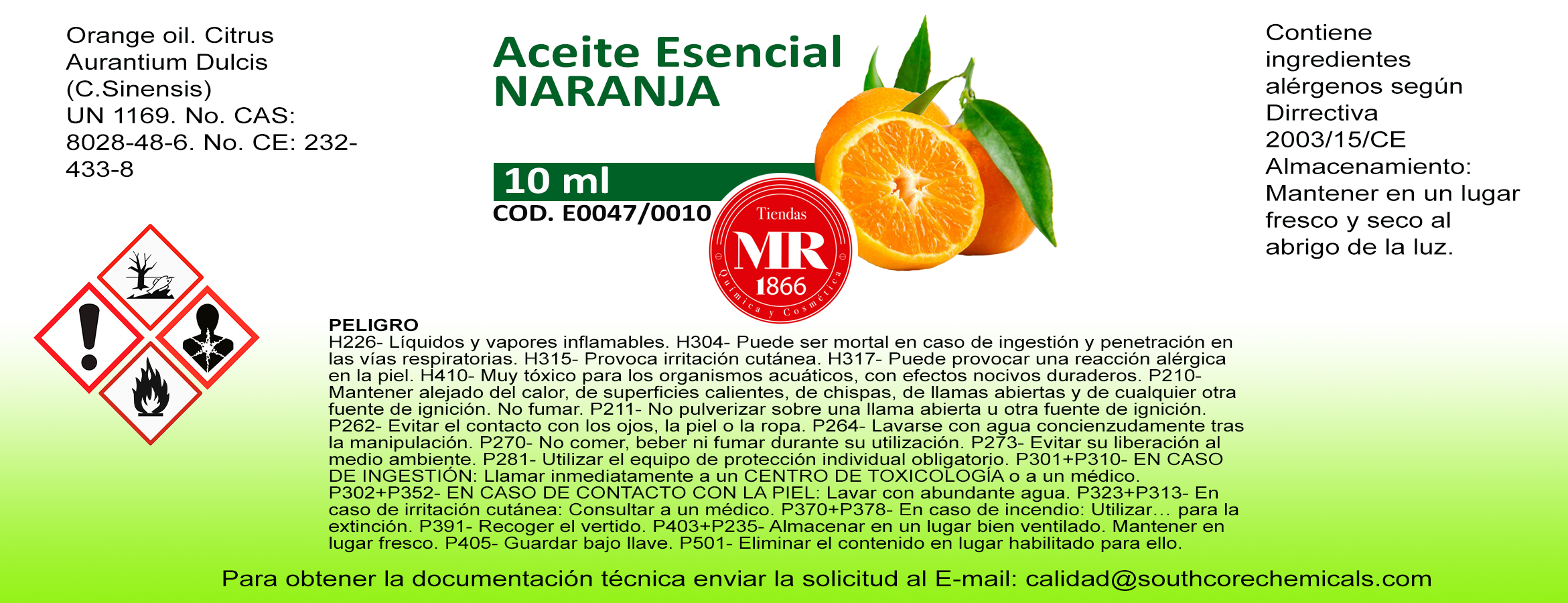ACEITE ESENCAIL NARANJA 10 ml