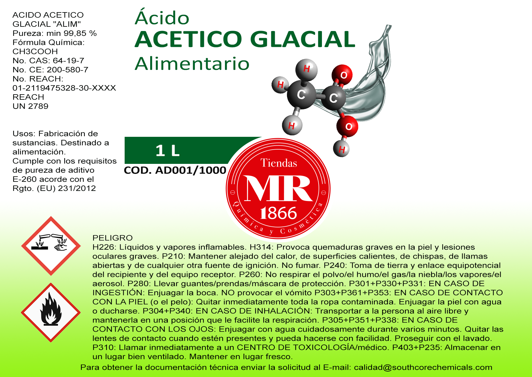 ACIDO ACETICO 1 L