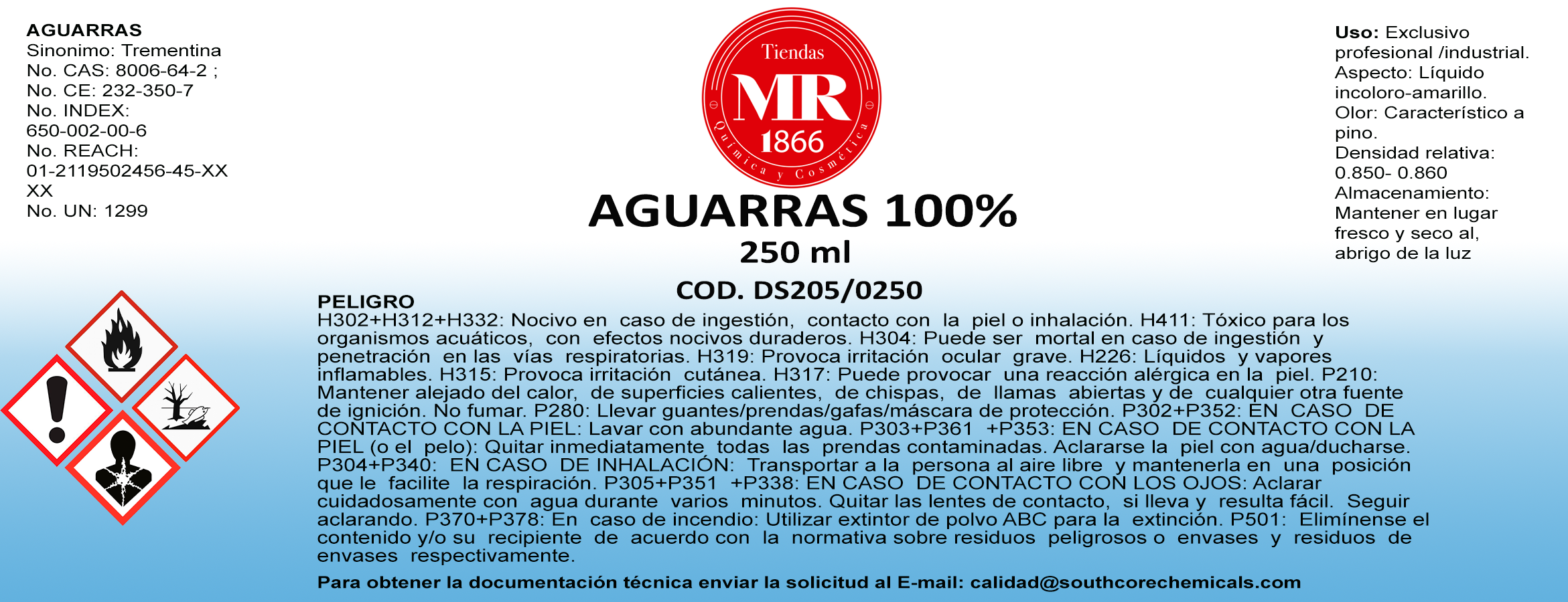 AGUARRAS 100% 250 ml