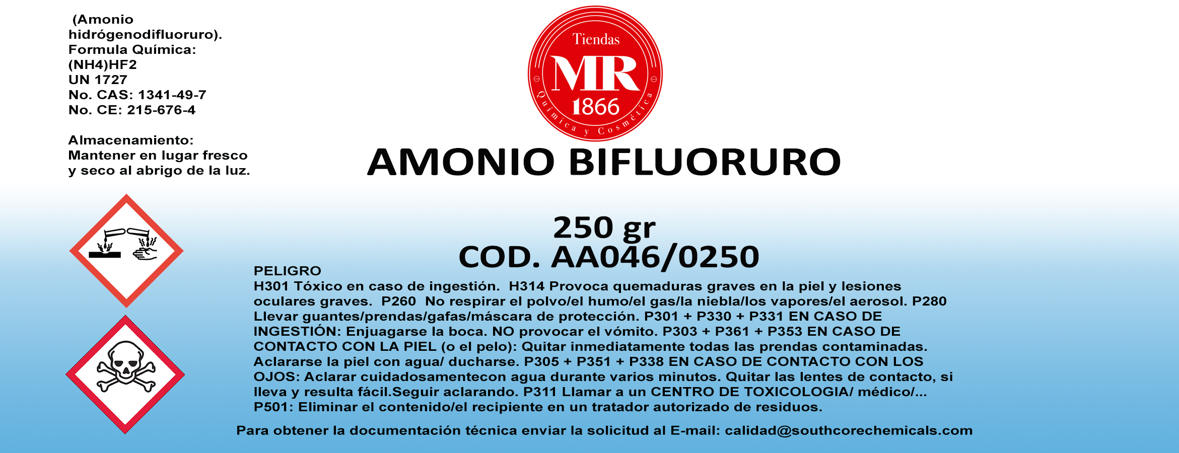 AMONIO BIFLURURO 250 gr