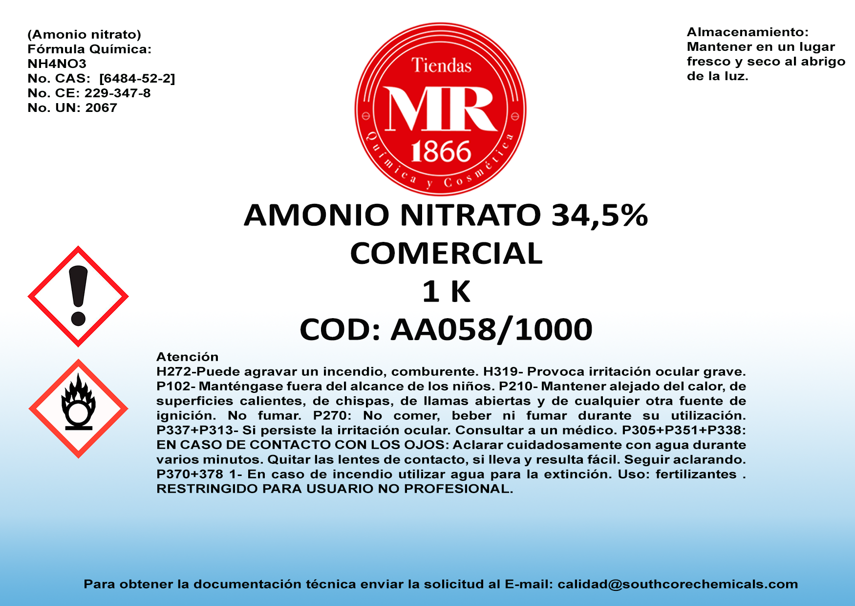 AMONIO NITRATO 34,5% COM 1K