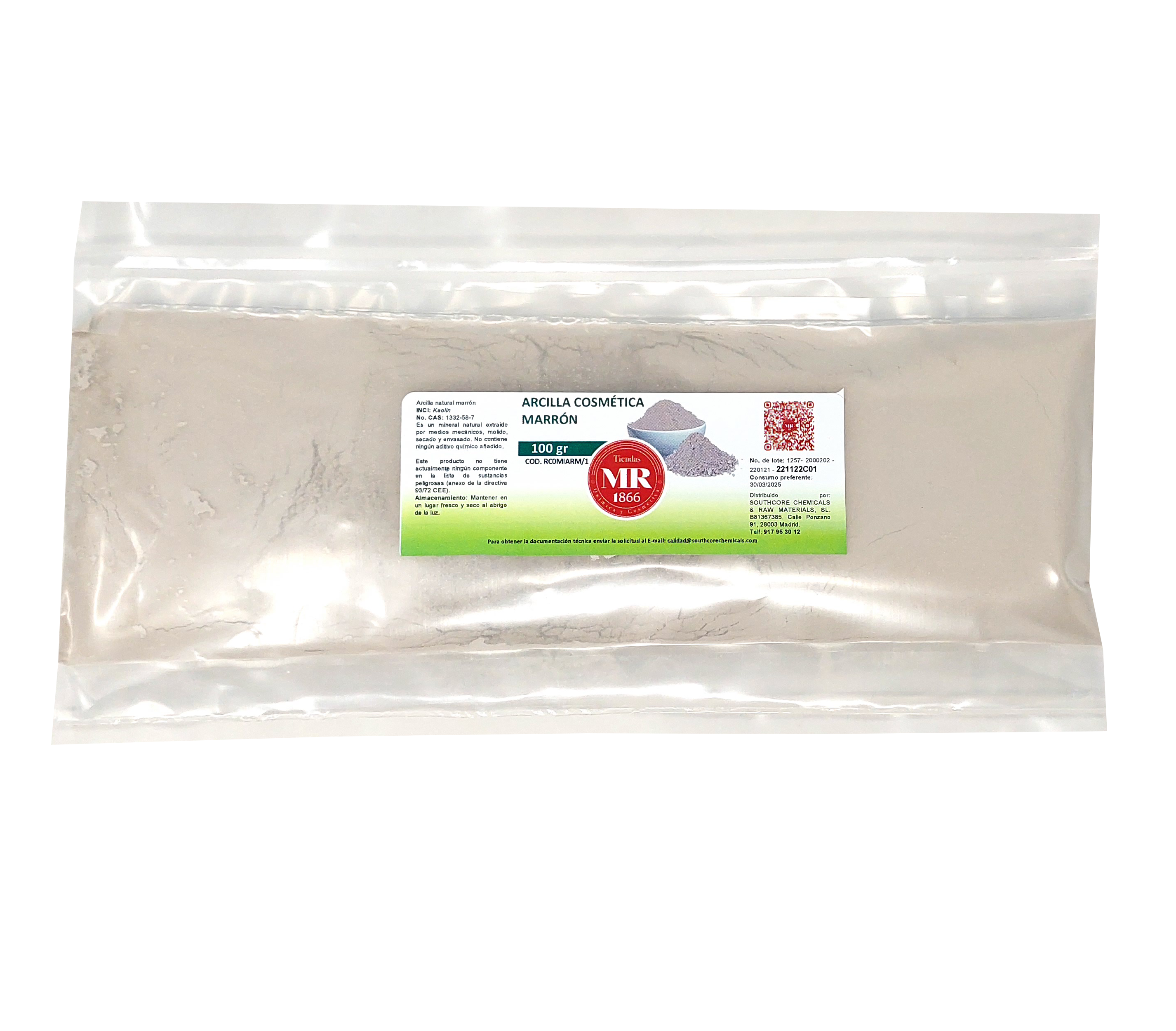 ARCILLA COSMETICA MARRON 100 gr