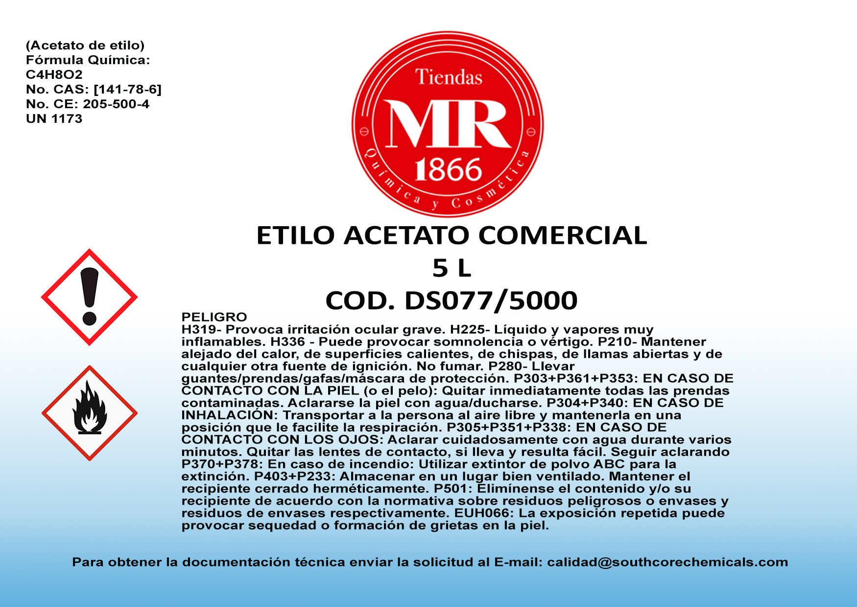 ETILO ACETATO COMERCIAL 5 L