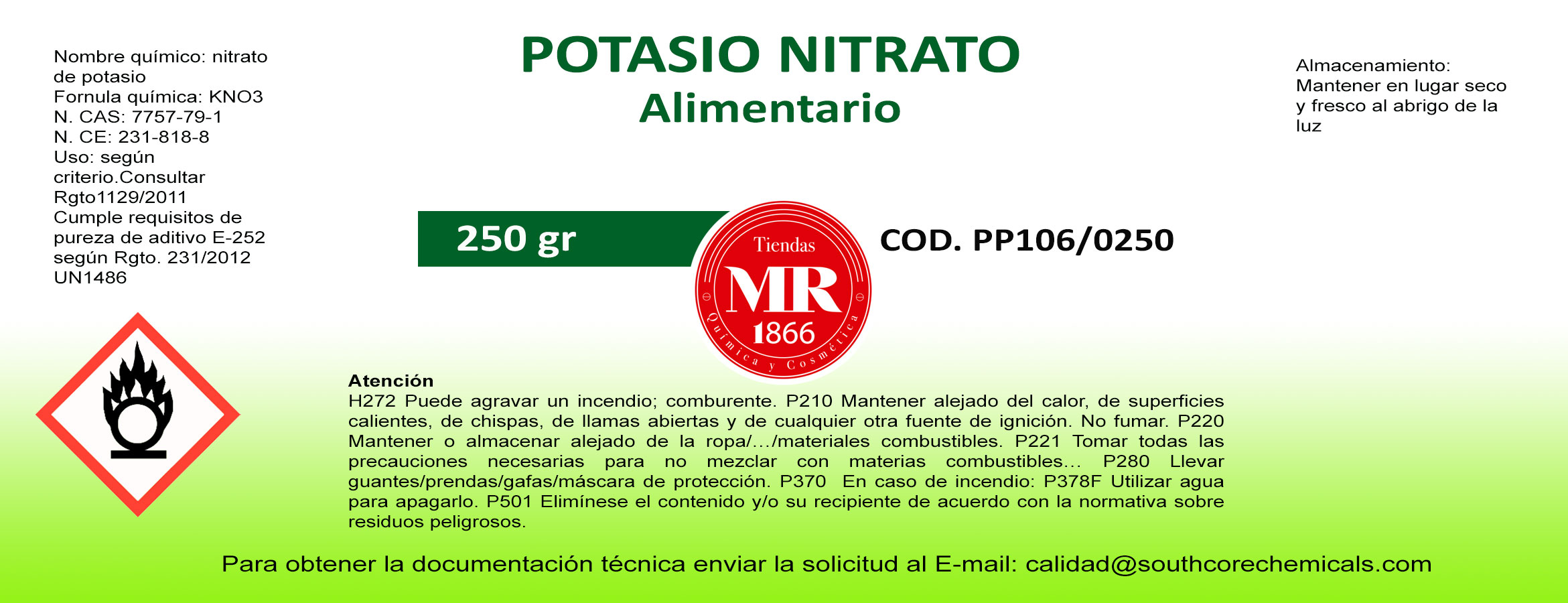 POTASIO NITRATO ALIM 250gr