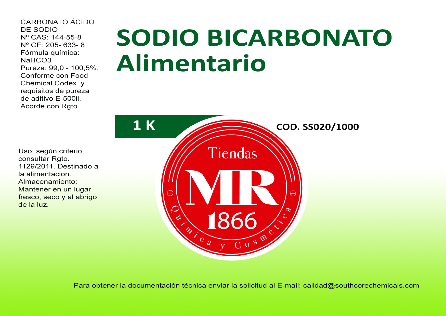 SODIO BICARBONATO ALIMENTARIO 1 K