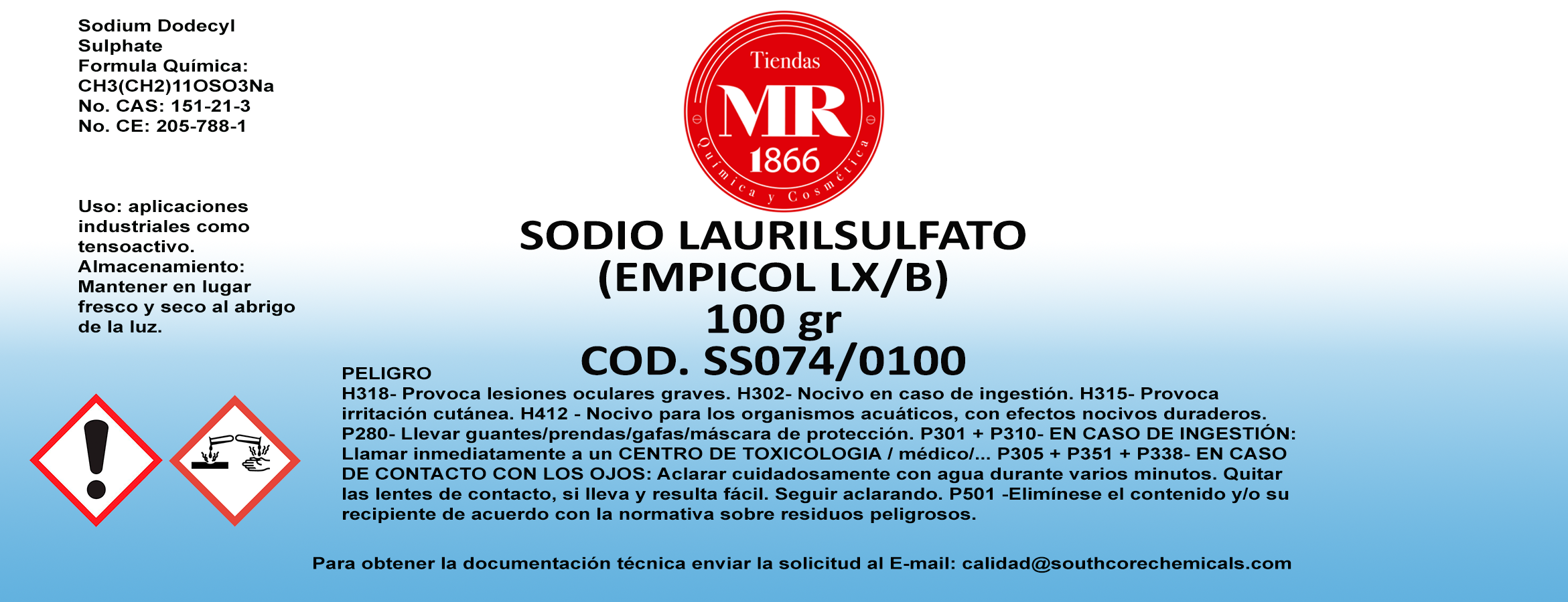 SODIO LAURILSULFATO 100 gr