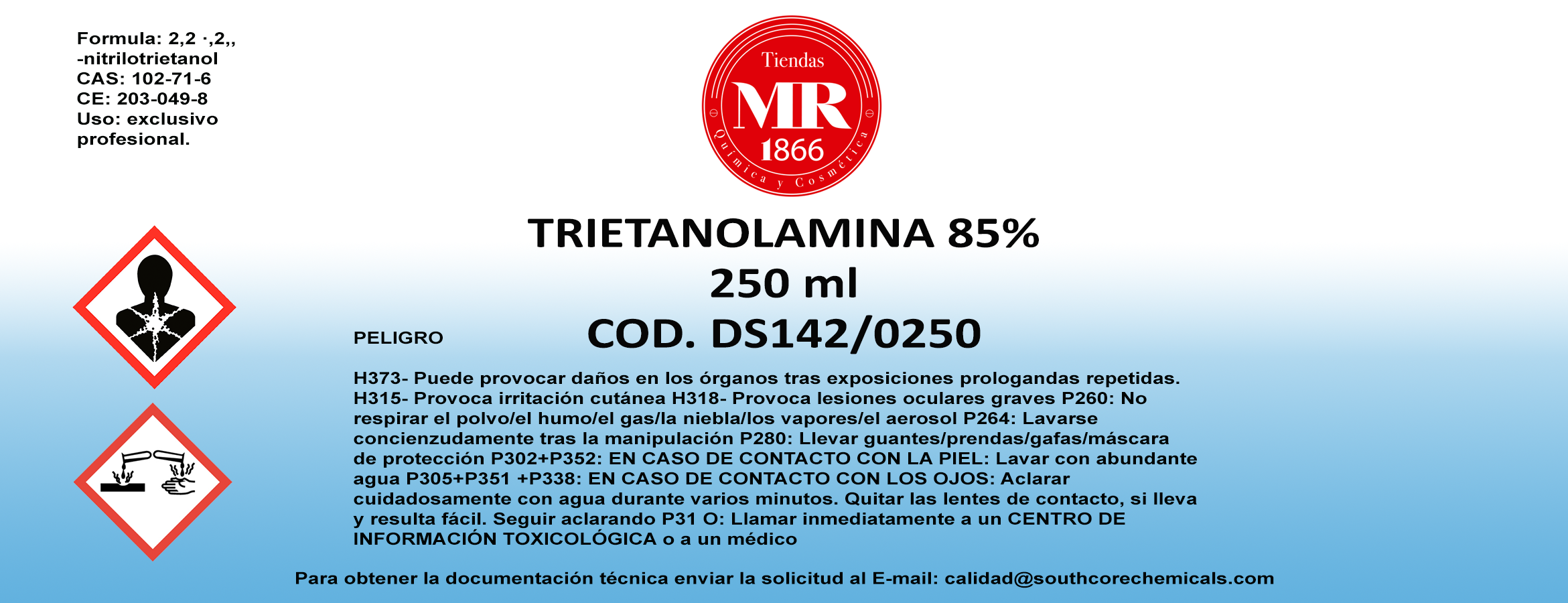TRIETANOLAMINA 85% 250 ml
