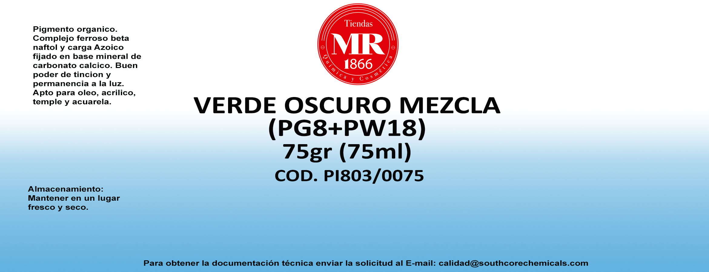 VERDE OSCURO MEZCLA 75 gr