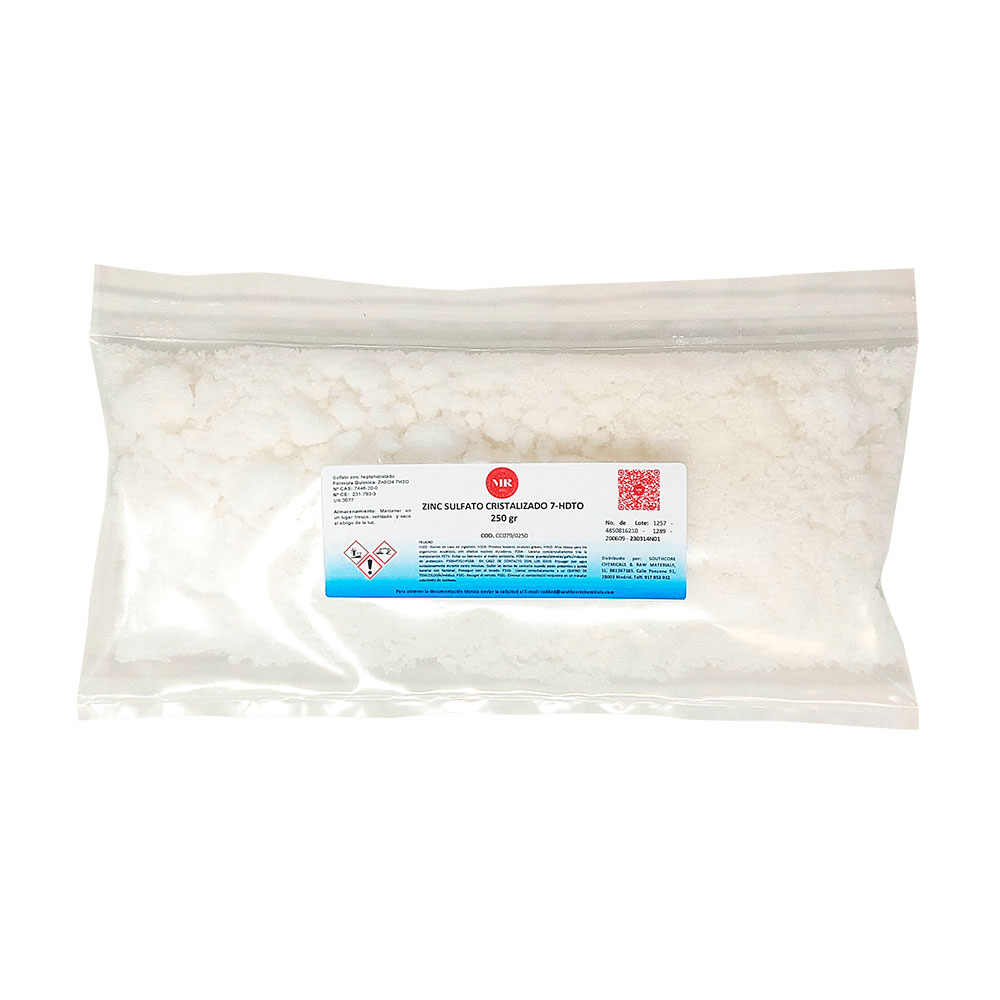 ZINC SULFATO CRISTALIZADO 7 hdto 250gr