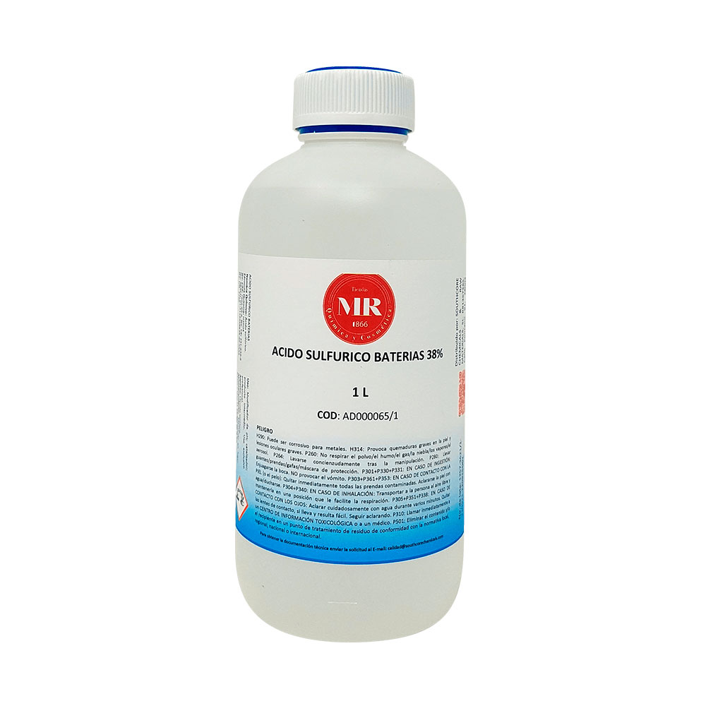 ACIDO SULFURICO BATERIAS 38% 1L