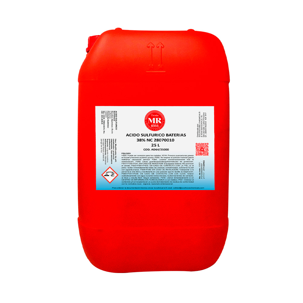 ACIDO SULFURICO BATERIAS 38% 25L