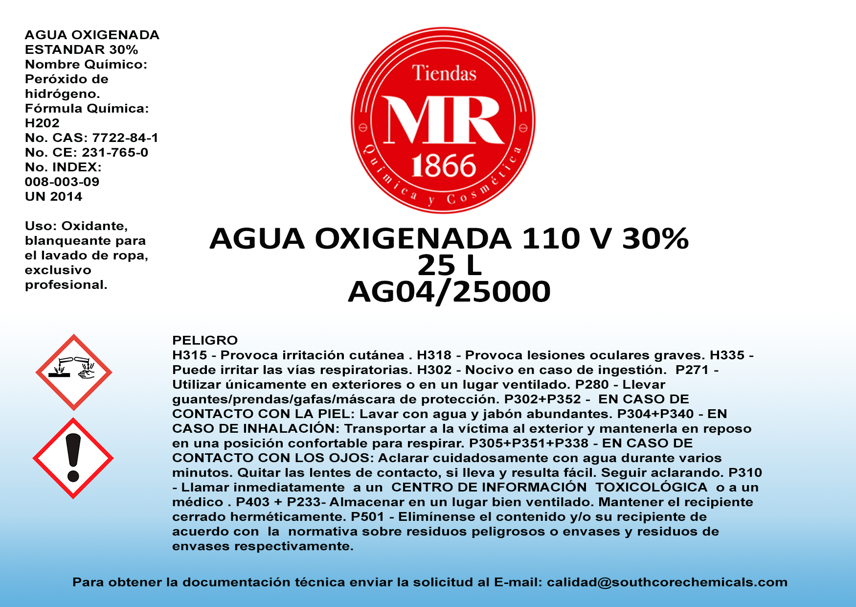 AGUA OXIGENADA 25 L